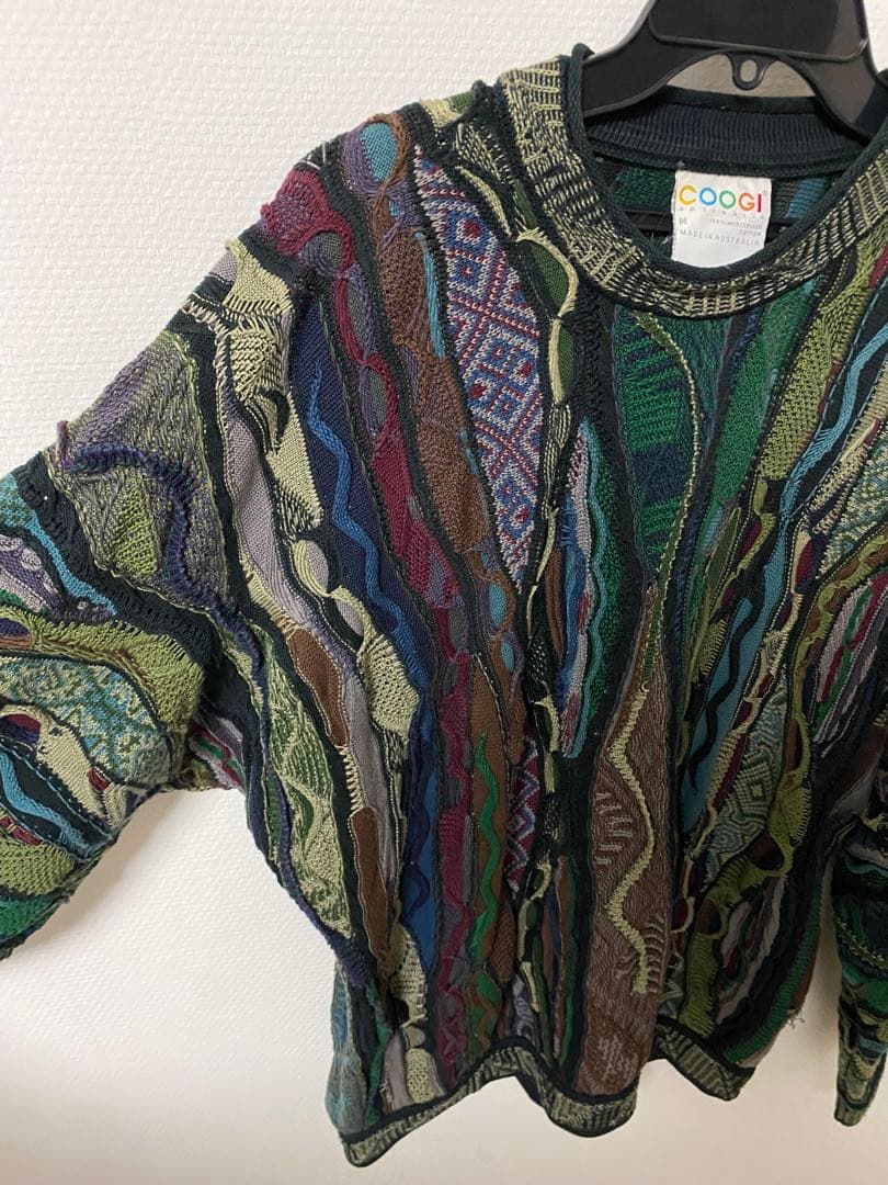 【激レア1点物】COOGI クージー 3Dニット セーター 緑柄　M