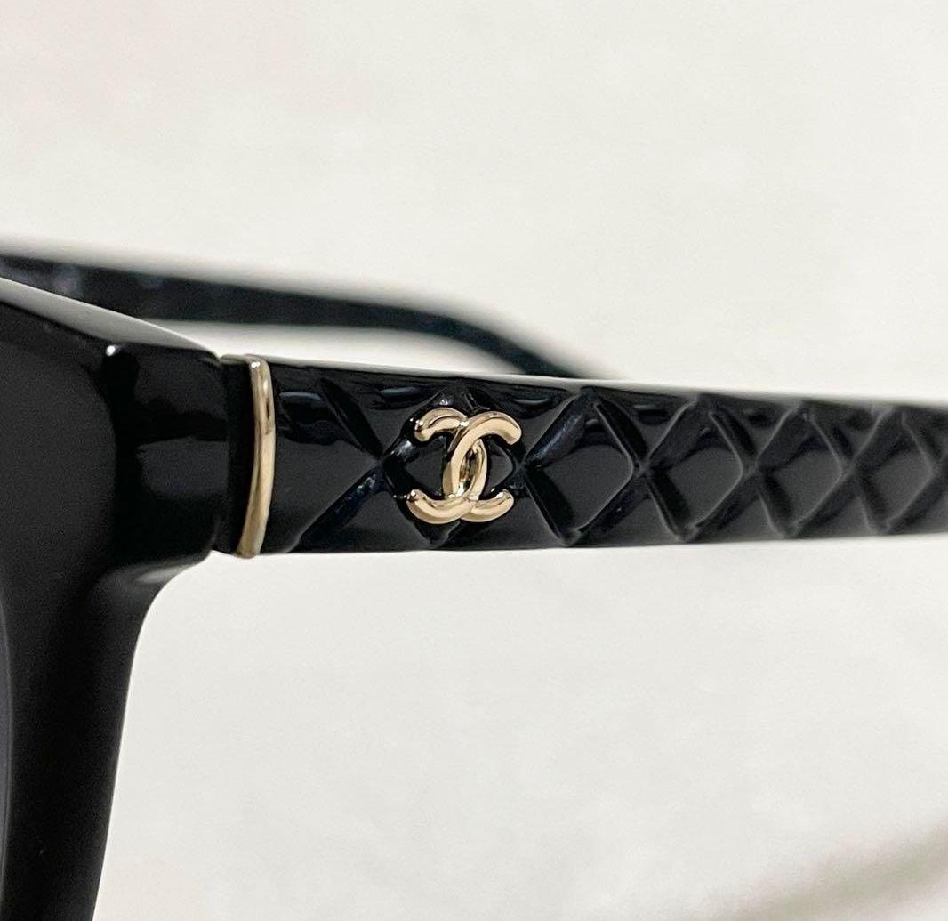 CHANEL サングラス メガネ ブラック ココマーク マトラッセ ゴールドロゴ