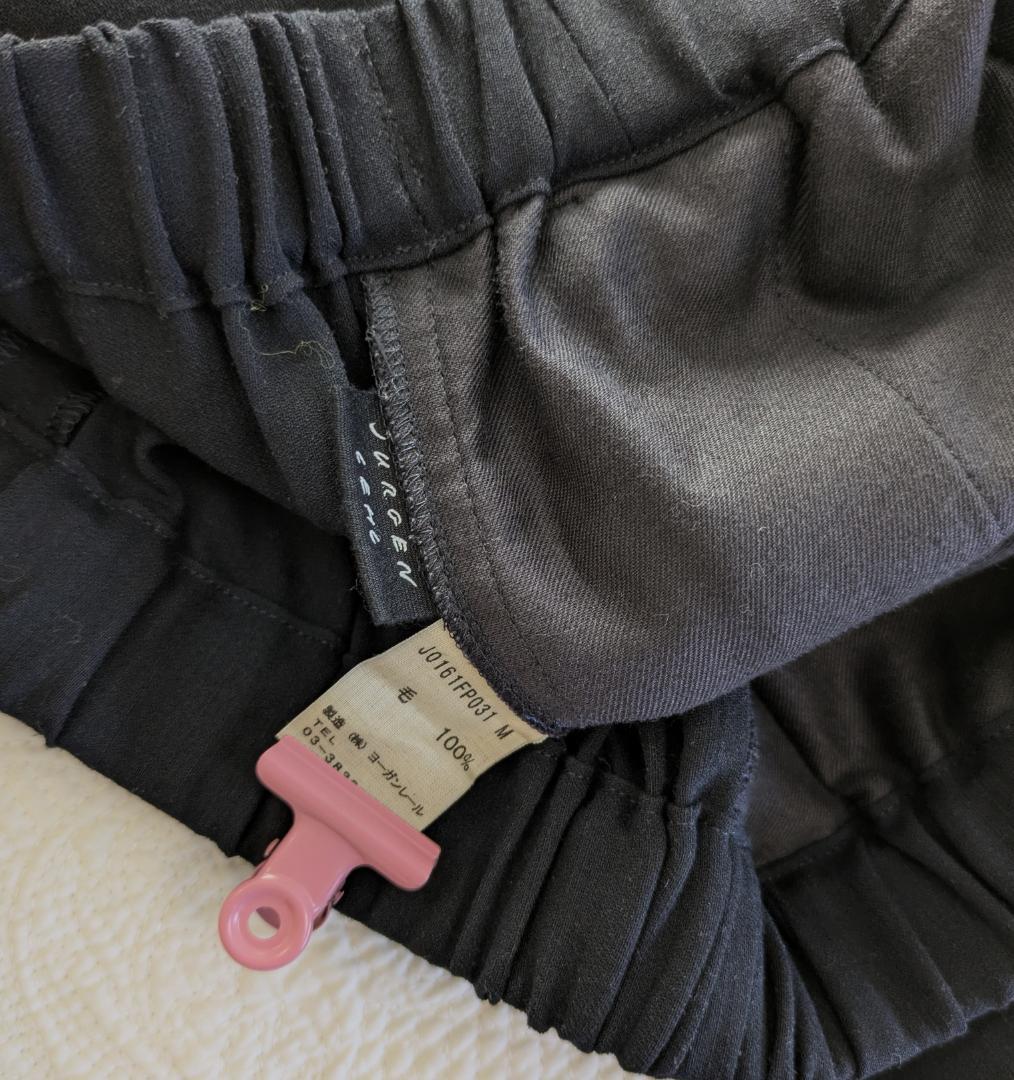 ヨーガンレール☆ウール二重織☆マットな光沢とドレープの美ラインPT☆クロ紺