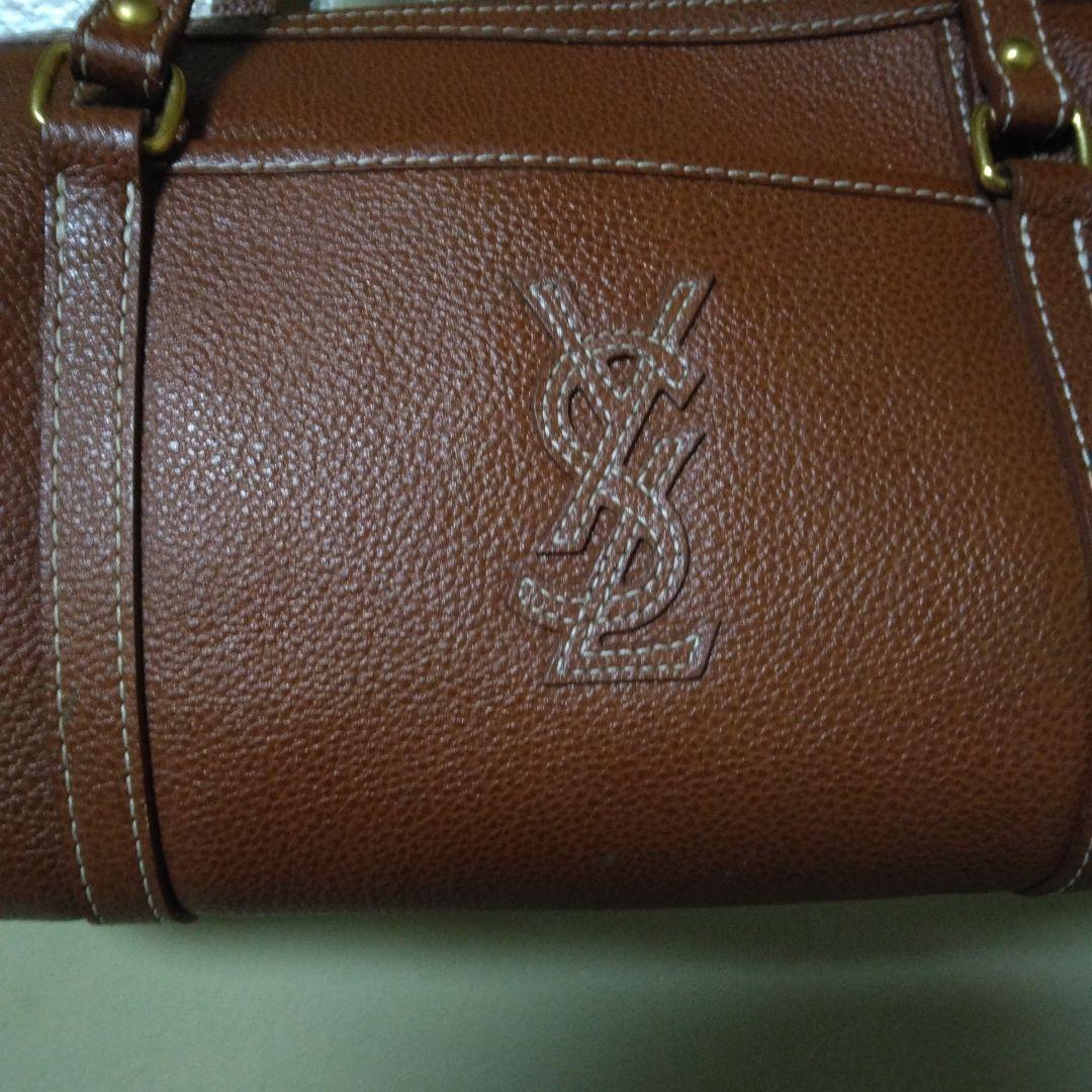L*A様 美品！YSL ブラウンレザー ハンドバッグ！自宅保管品！