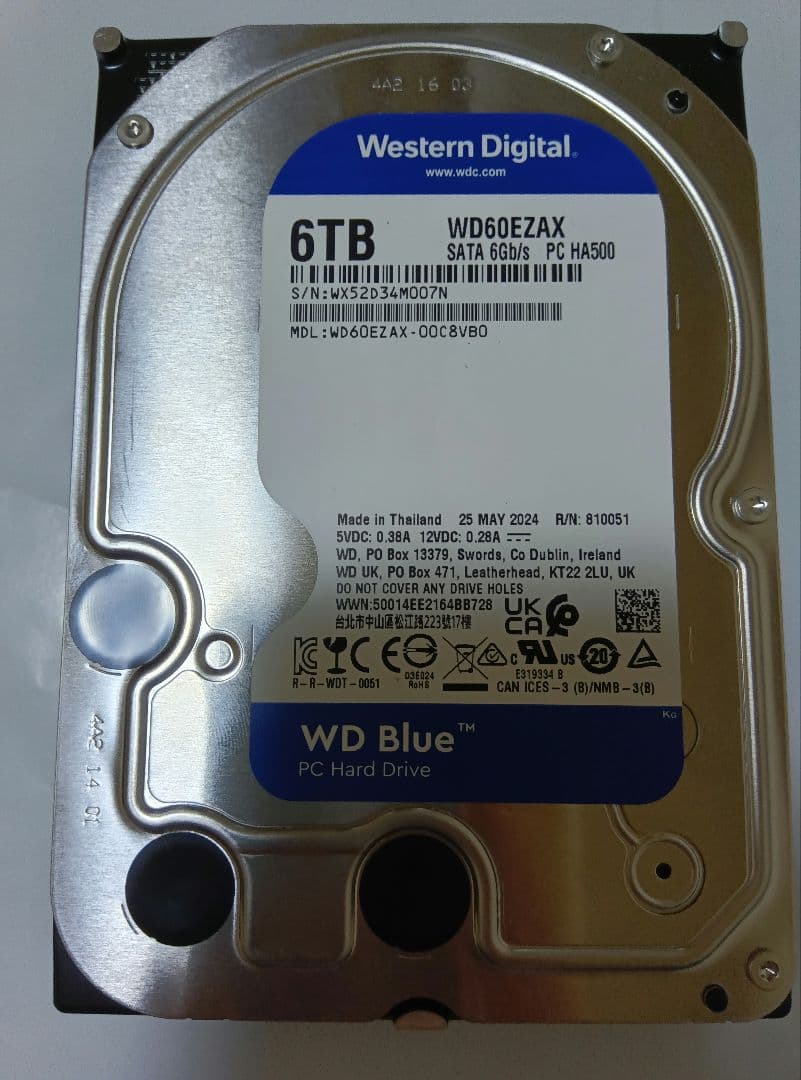 内蔵型ハードディスクドライブ Western Digital WD Blue 6TB HDD