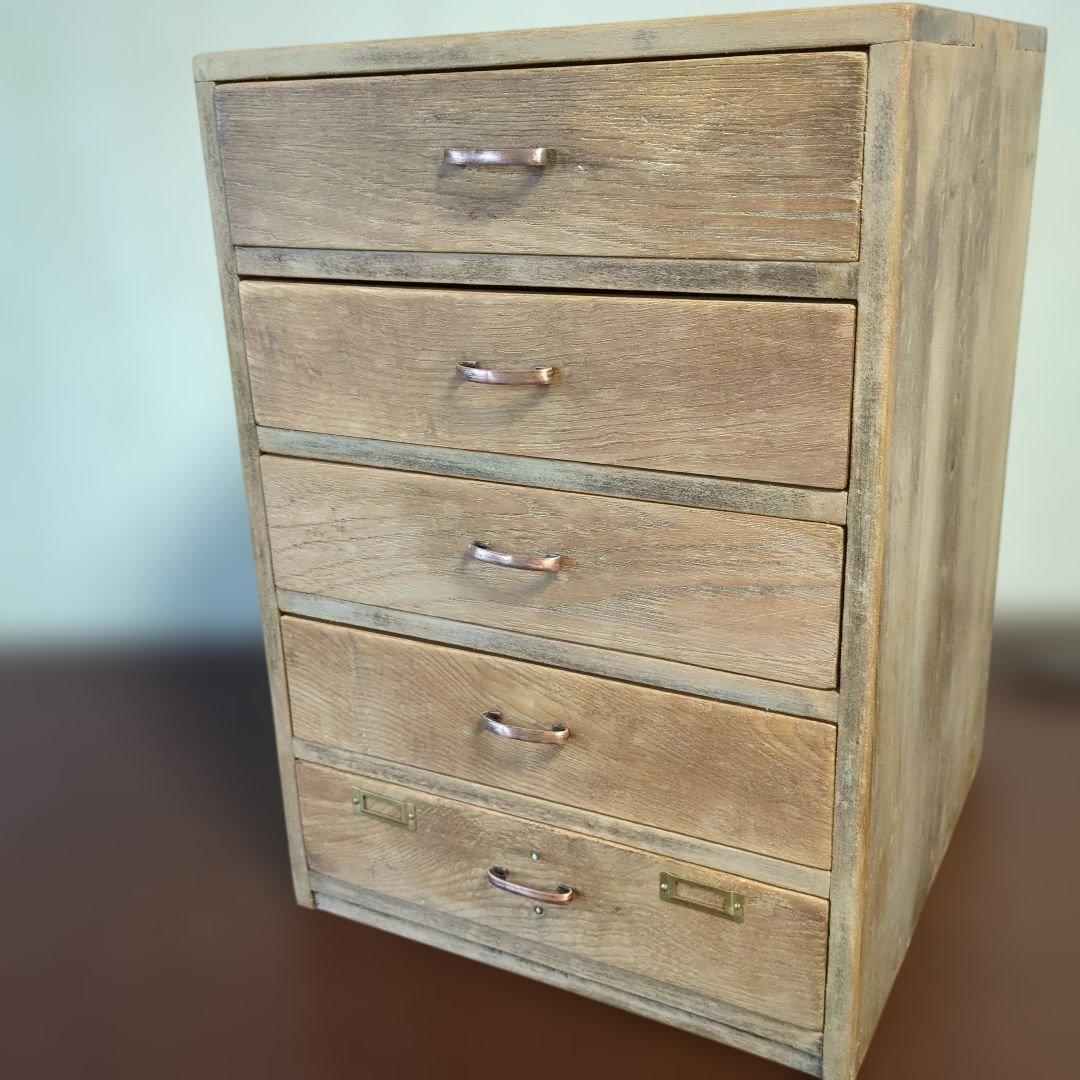 古道具アンティーク5段小引き出し