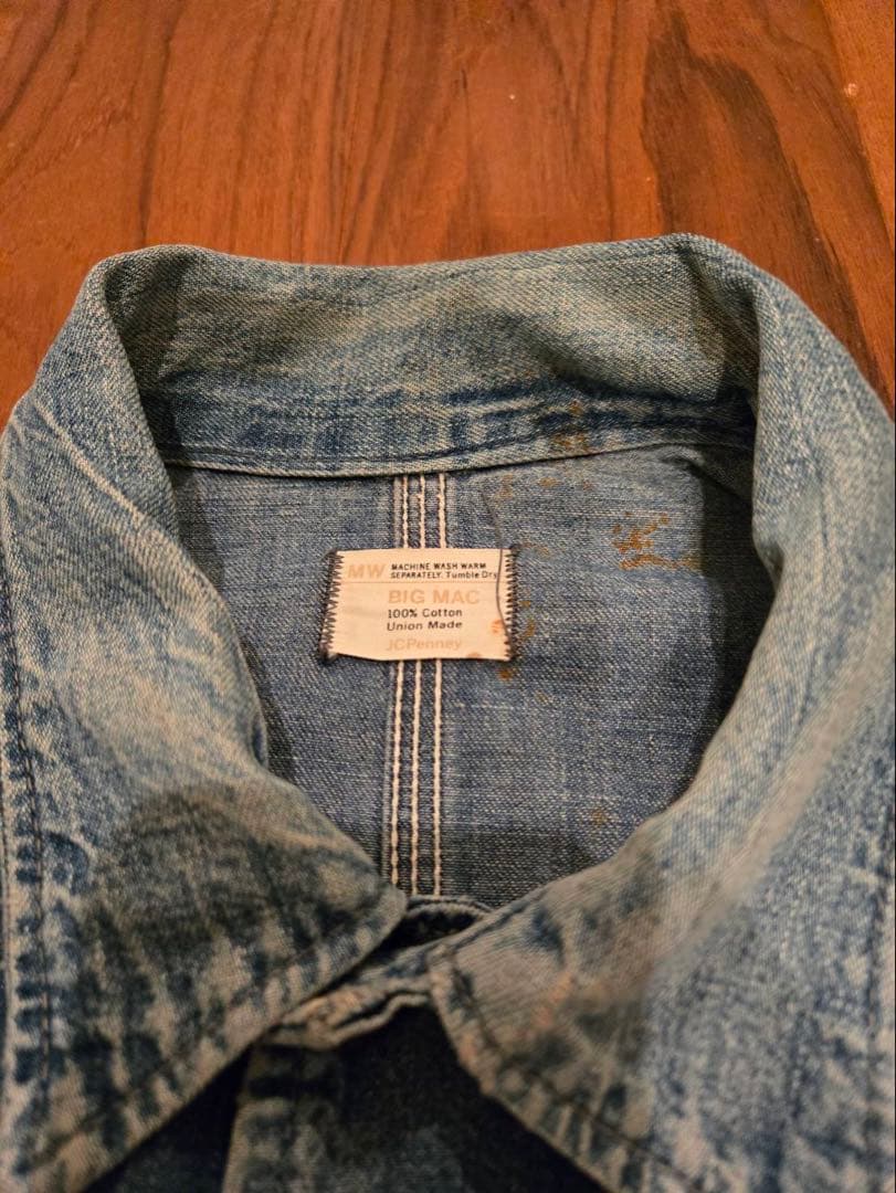 70s ビックマック　デニムカバーオール 100%コットン