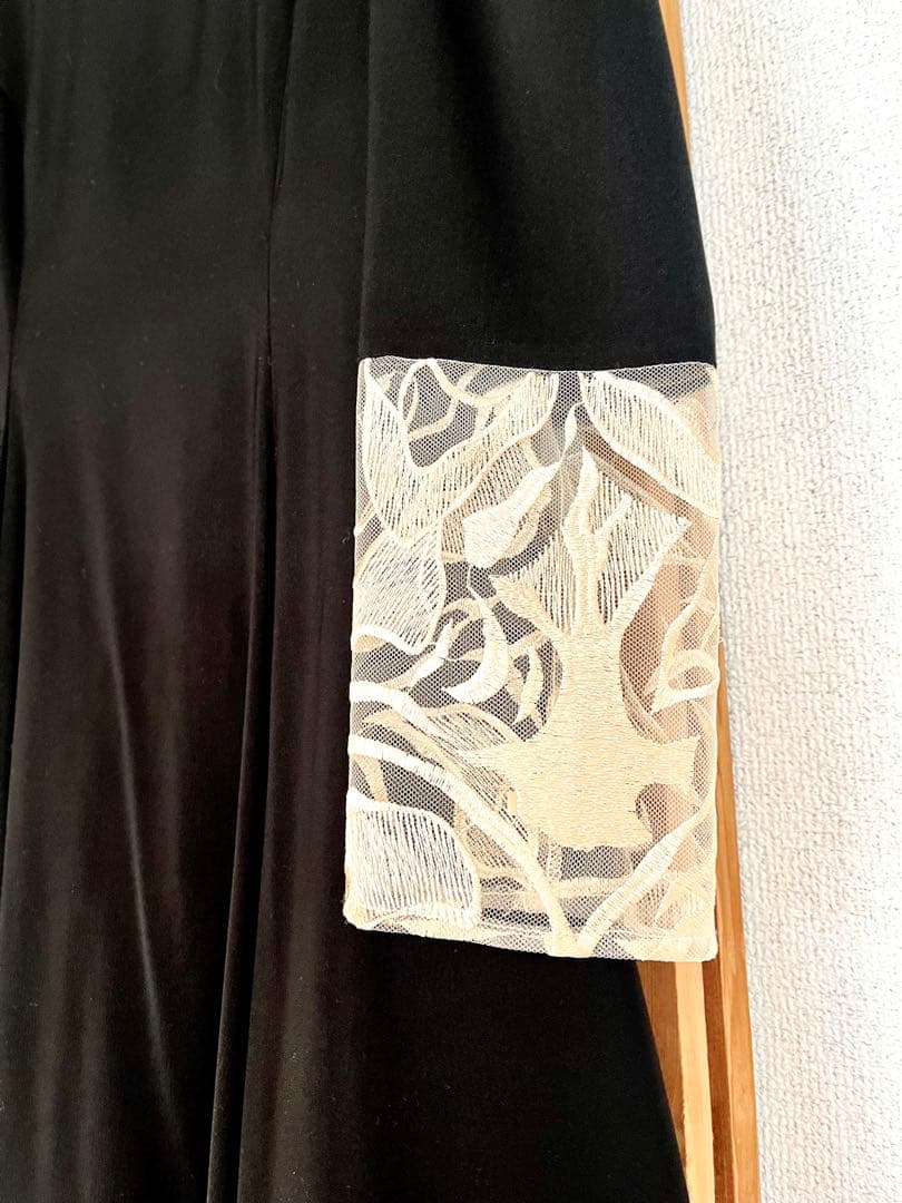 【一度のみ着用】etoll. バック刺繍 フレアドレス パーティー オケージョン