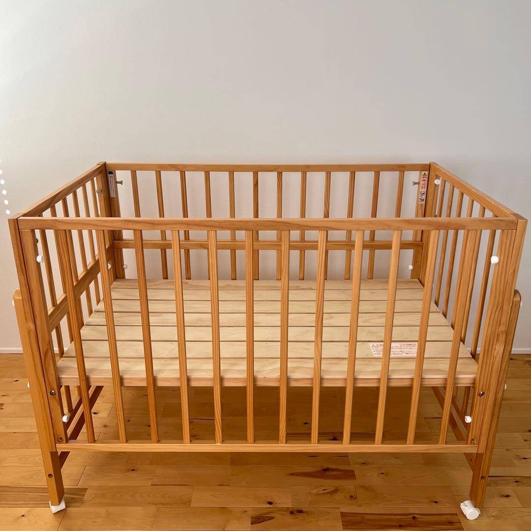 【状態良好】yamatoya ベビーベッド トールWオープンベビーベッド