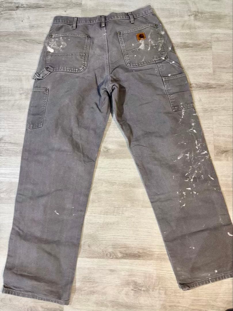 361 Carhartt ダブルニー グレー ペンキ メキシコワーク