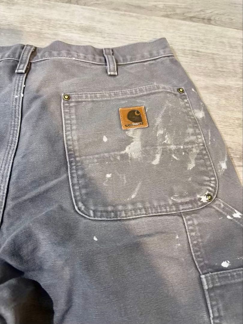 361 Carhartt ダブルニー グレー ペンキ メキシコワーク