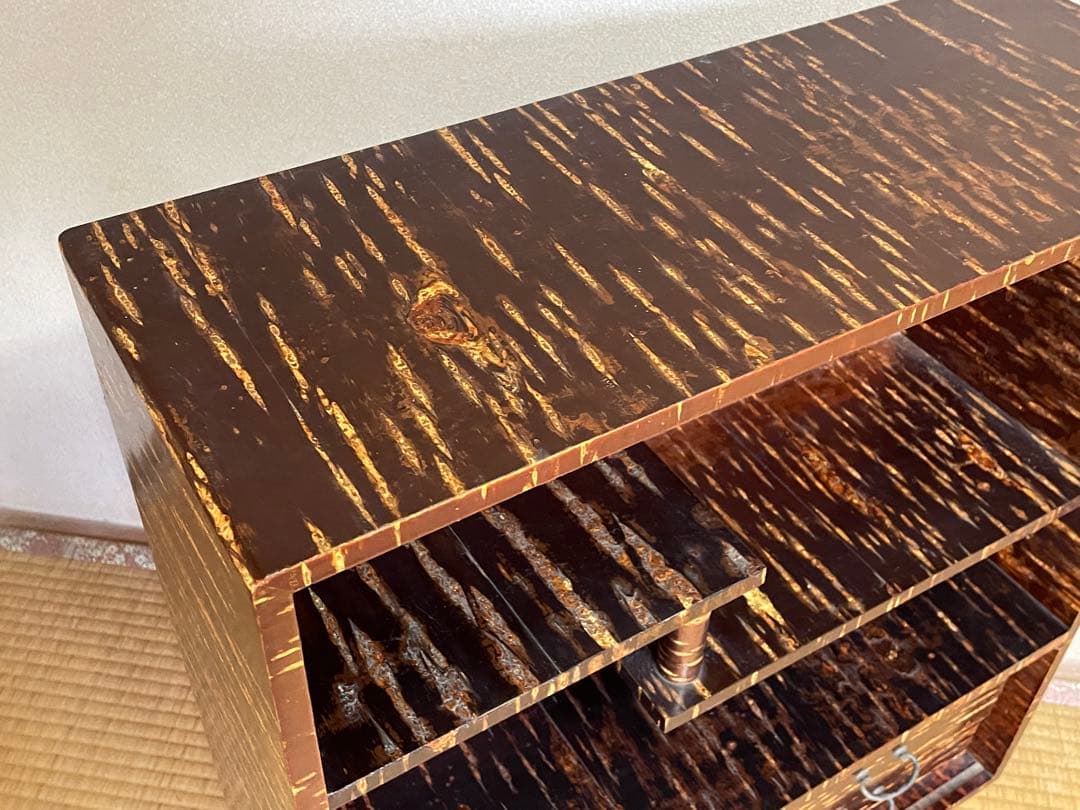 桜皮細工 樺細工 飾り棚 茶箪笥 茶道具 古家具 飾棚 コンパクト