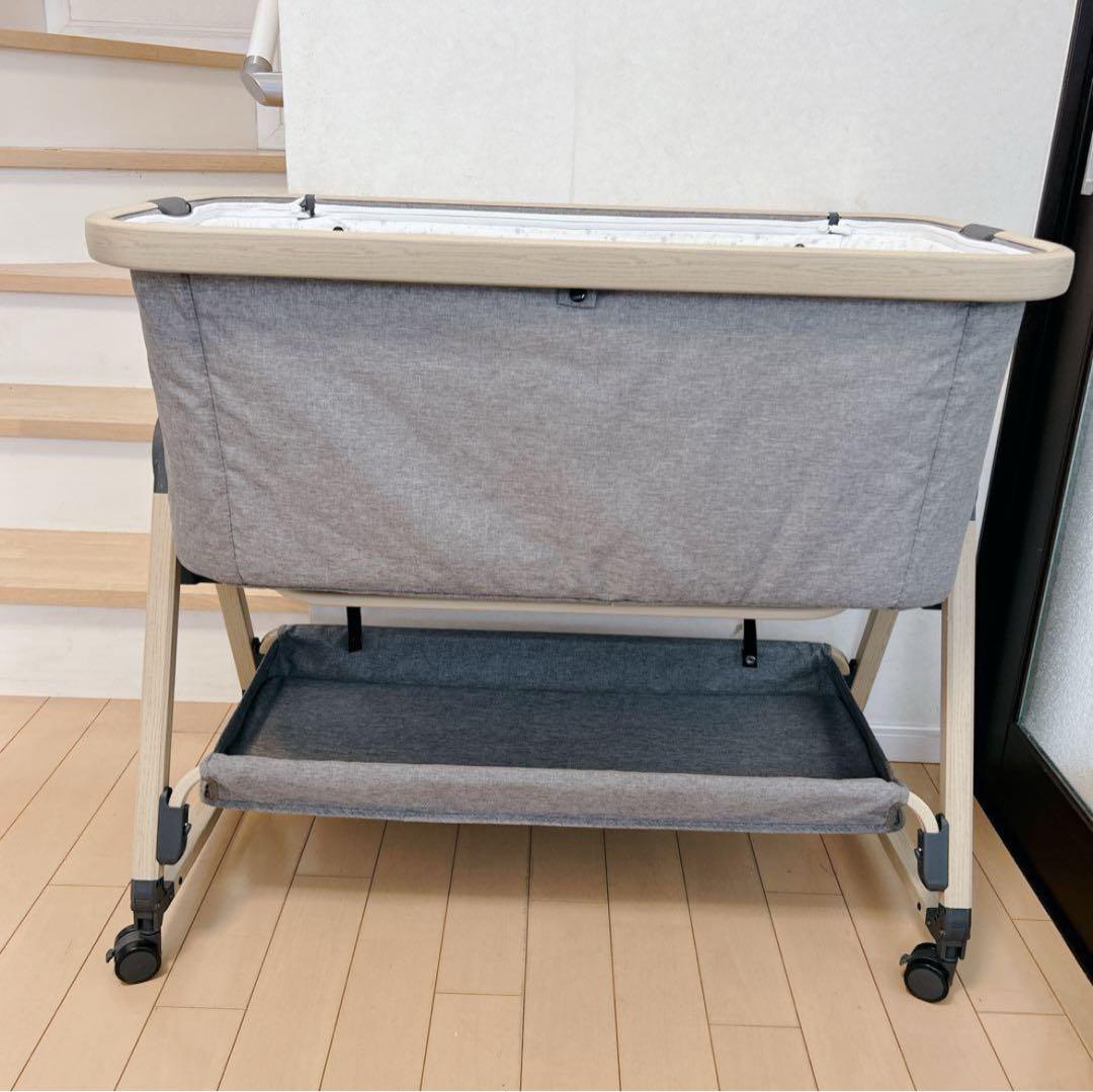 【美品】HZDMJベビーベッド 折りたたみ式 付属品完備 説明書 収納袋付き