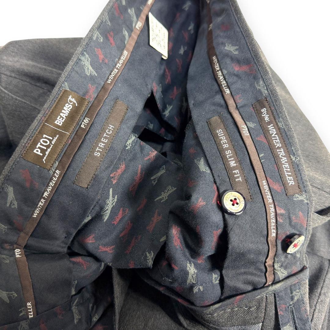 J3120美品 PT01 ビームスF ウインタートラベラー ストレッチスラックス