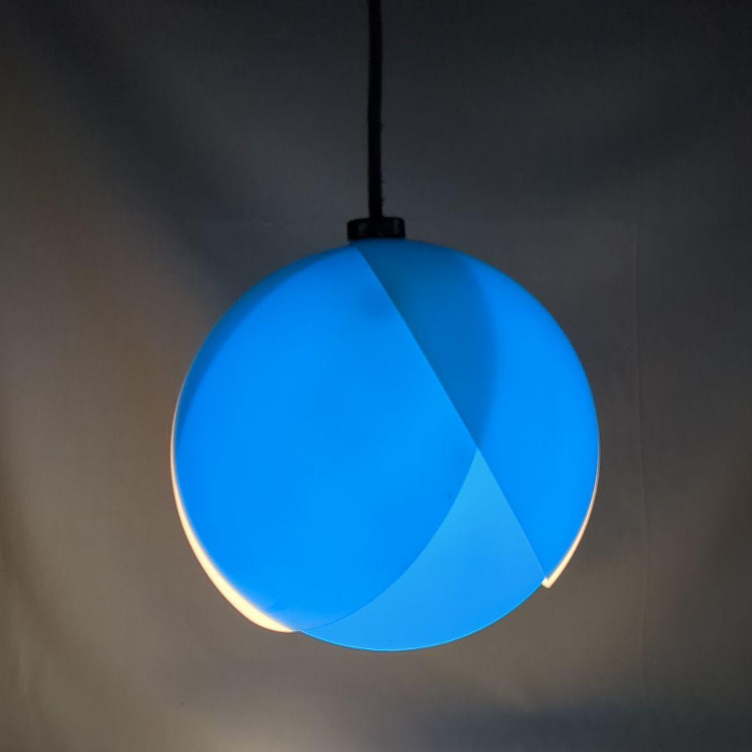 昭和レトロ　チューリップライト　希少ブルー　当時物　ペンダントライト　ナショナル