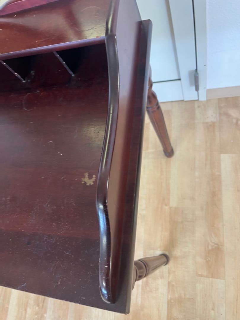 ヴィンテージ　ダークレッド 木製ドレッサー　鏡台　椅子なし　アンティーク