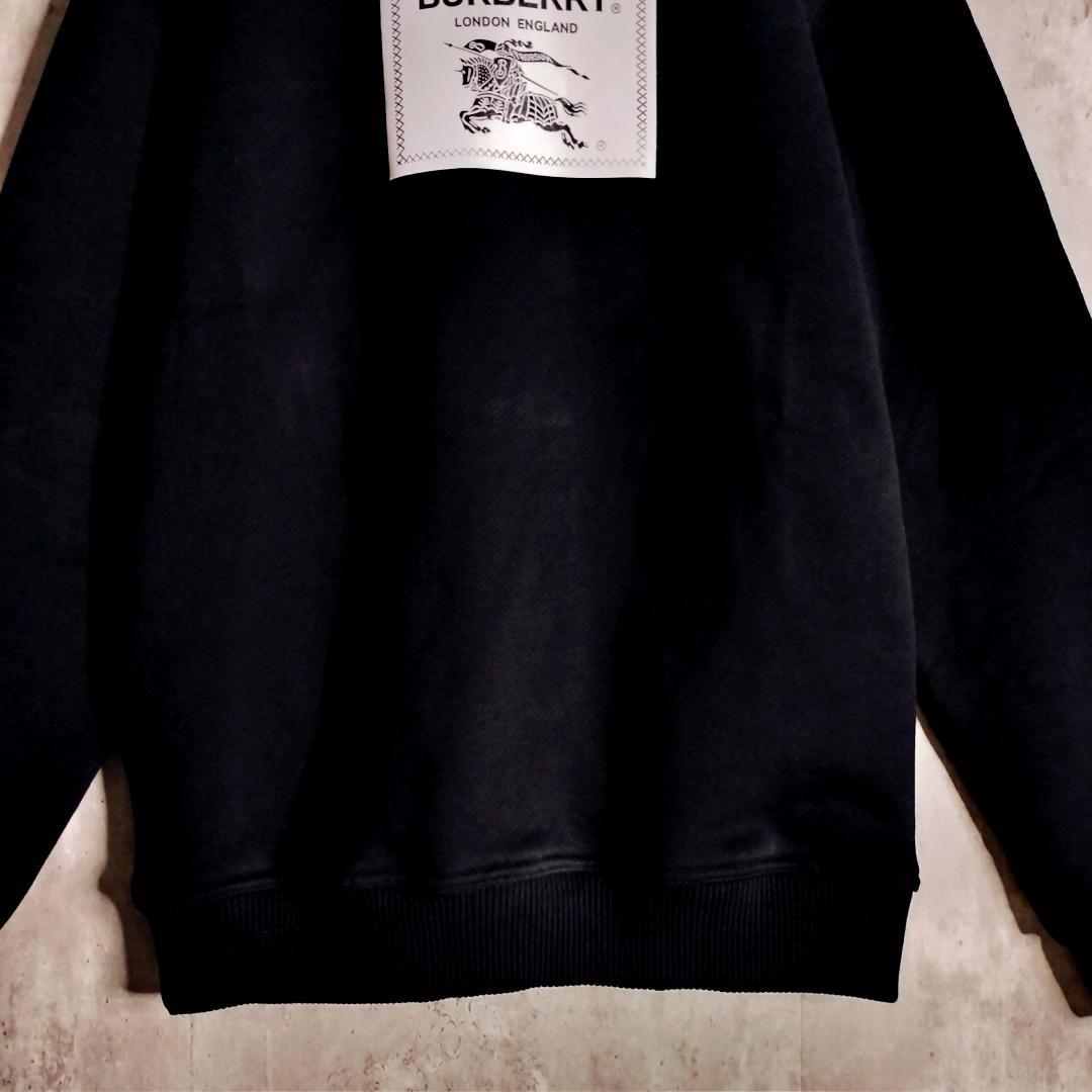 【現行タグ・美品】バーバリー プロ―サムラベル EKD騎士 スウェット 黒