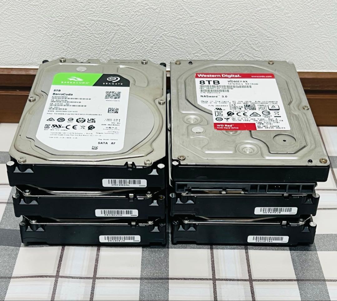 動作確認済 8TB HDD 6台セット 48TB