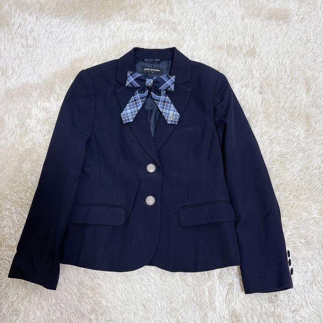 ポンポネット 140cm フォーマルスーツ 卒服　入学式 濃紺 お受験　発表会