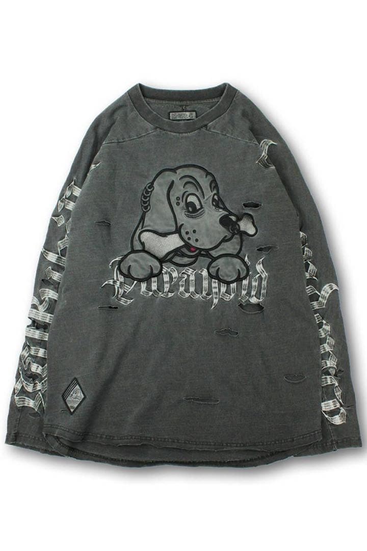 GALFY (ガルフィー) 病みに染まりしロンTee INK BLACK 中型犬