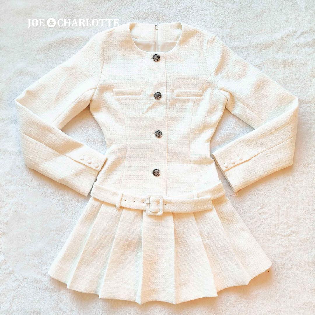 ダーリッチ darich ボックスプリーツツイードミニワンピース WHT FL