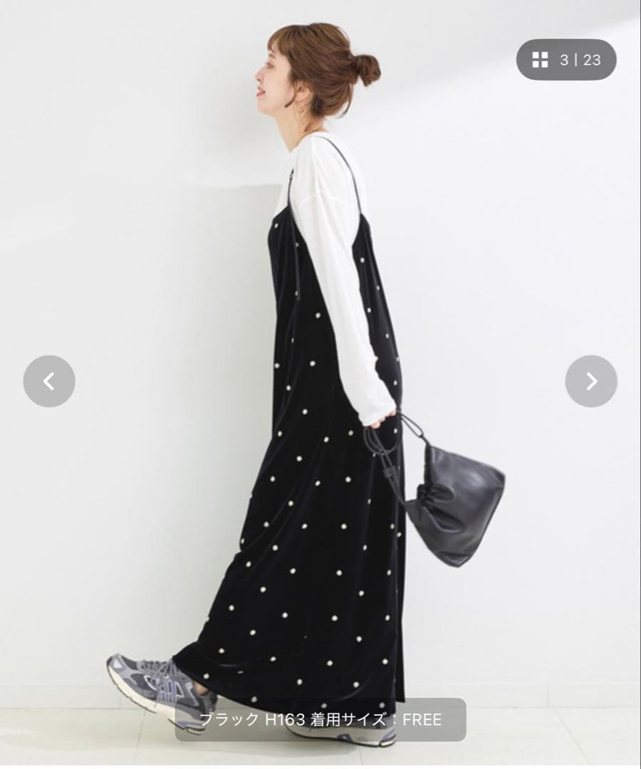 【新品タグ付】B.C STOCK 完売ベロアフラワー刺繍ワンピース　ブラック