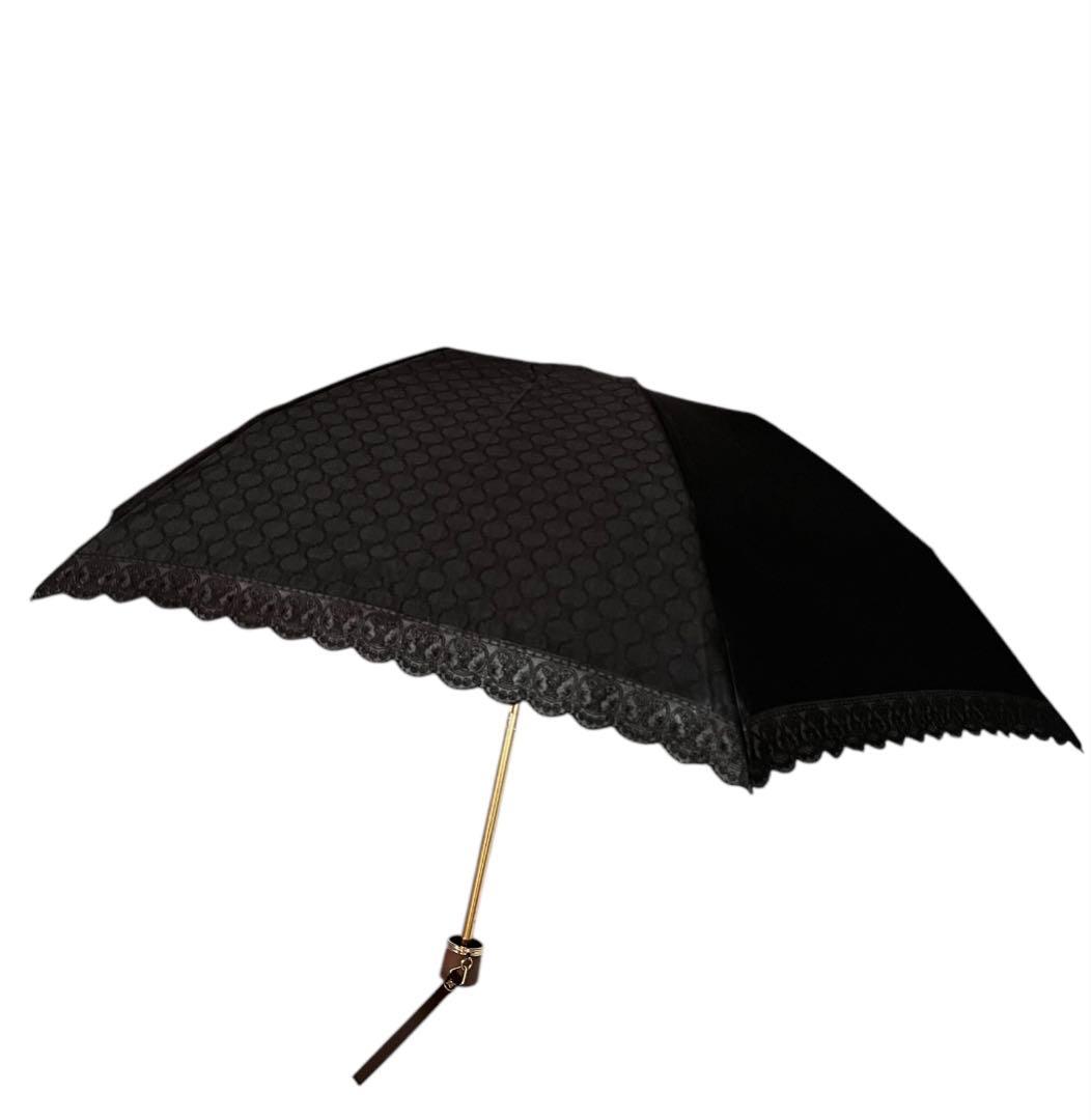 セリーヌ♢CELINE折りたたみ日傘 マカダム総柄フリル