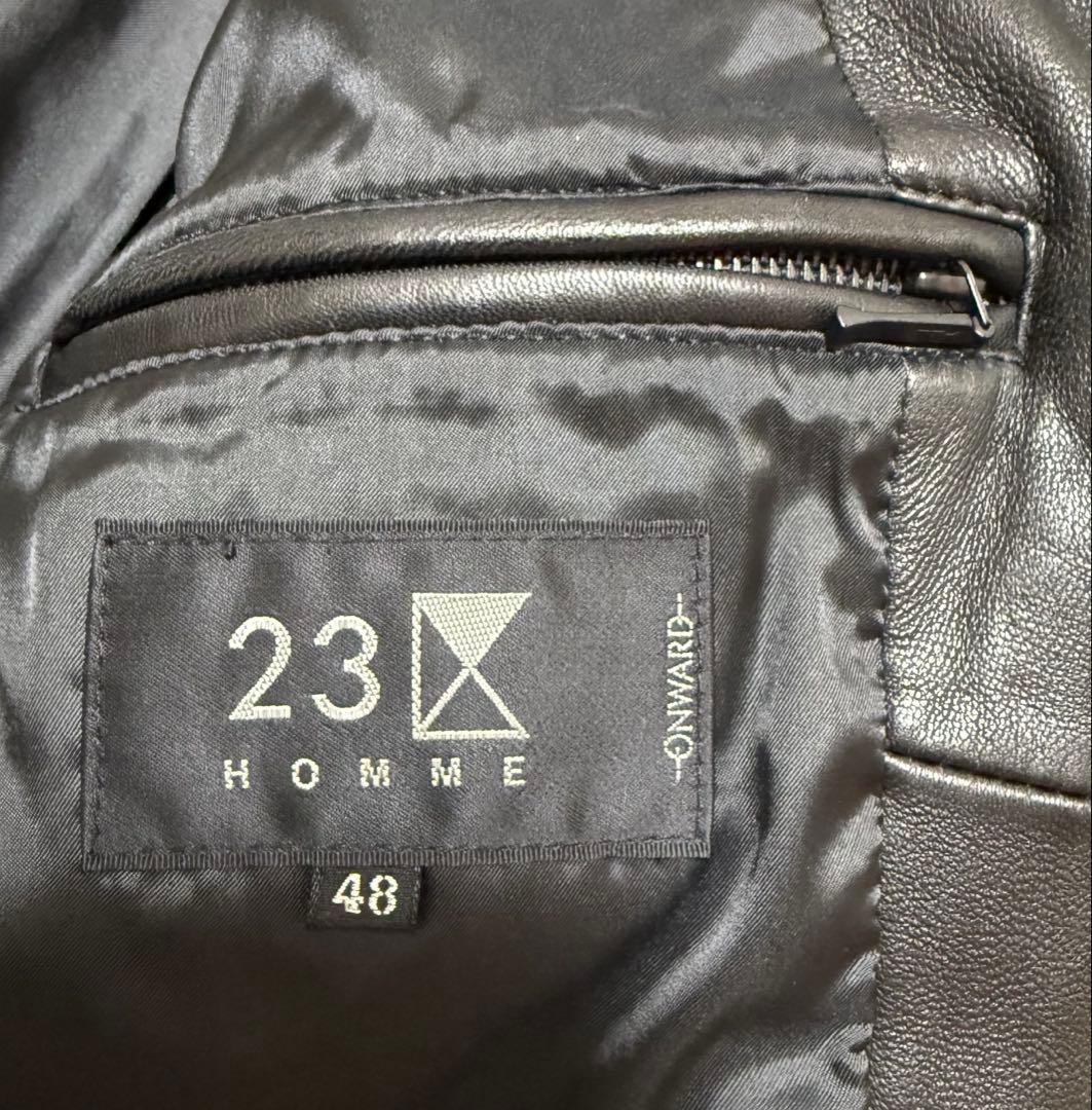 23区HOMME ラムレザー　テーラードジャケット