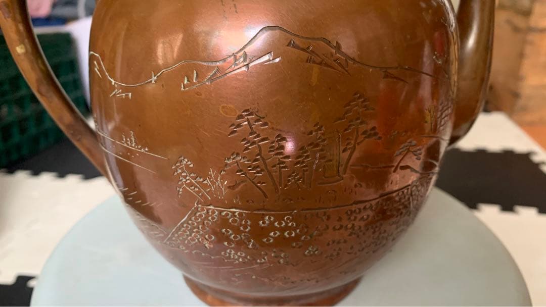 玉川堂製　銅やかん103♦ 無形文化財 鎚起銅器