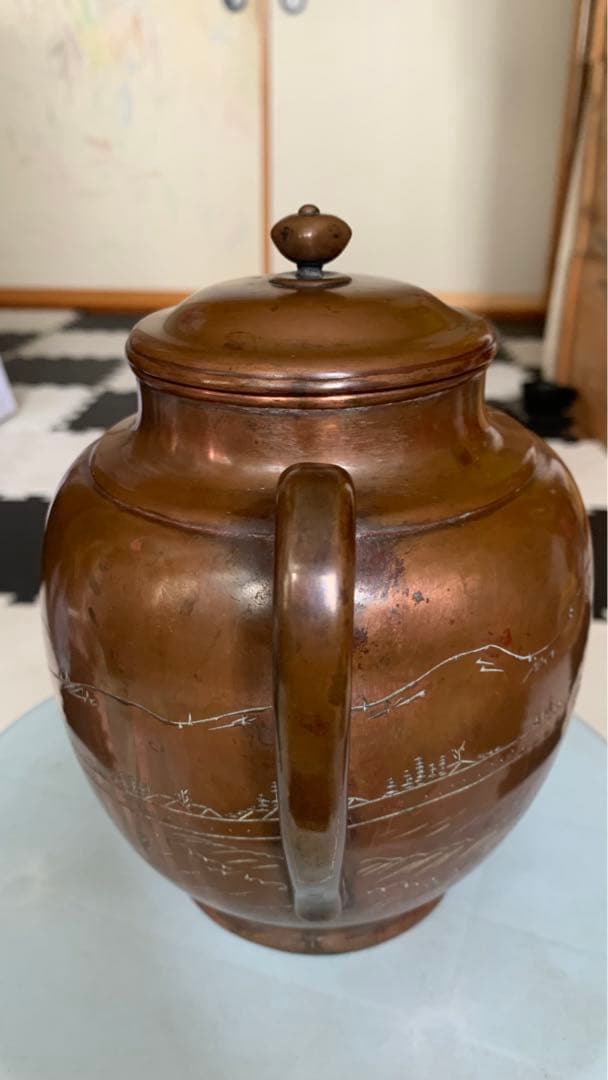 玉川堂製　銅やかん103♦ 無形文化財 鎚起銅器