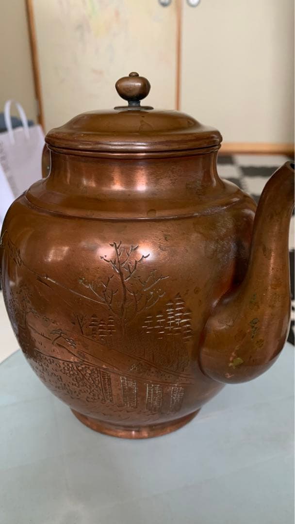 玉川堂製　銅やかん103♦ 無形文化財 鎚起銅器