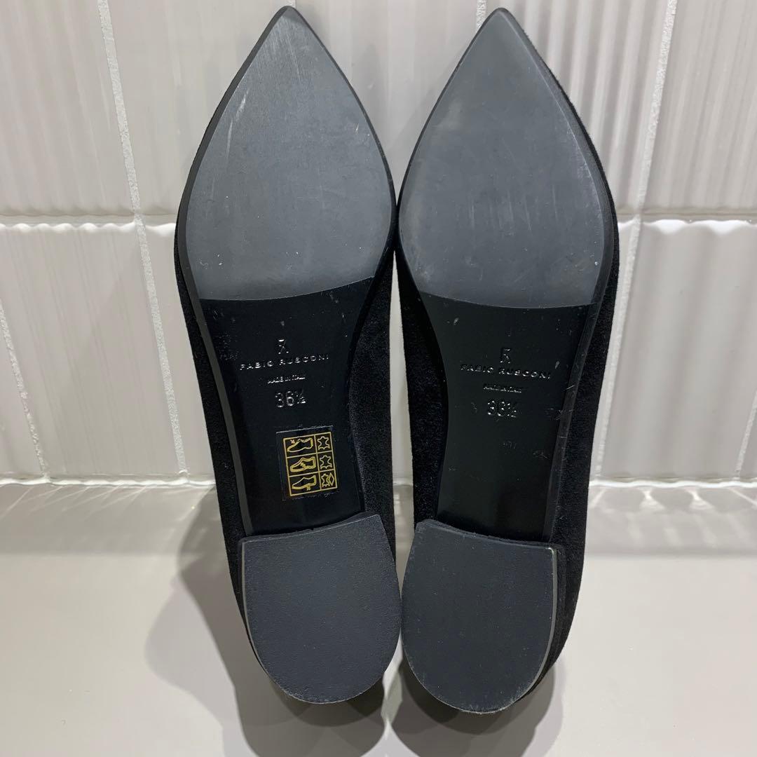 極美品✨FABIO RUSCONI ブラック フラットシューズ　36 1/2 黒