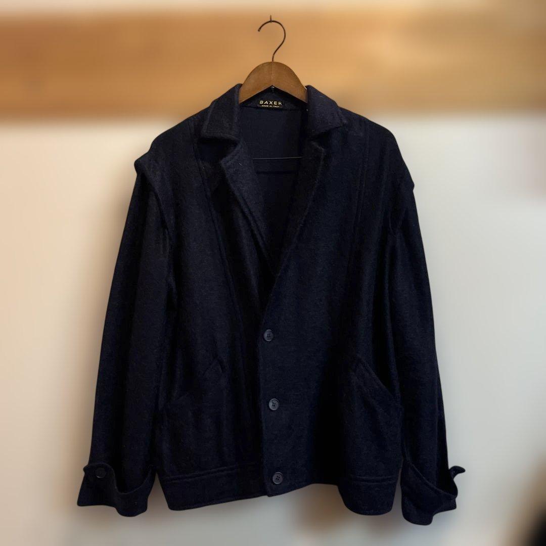 BAXER イタリア製 ネイビー ジャケット アルパカ×カシミヤ