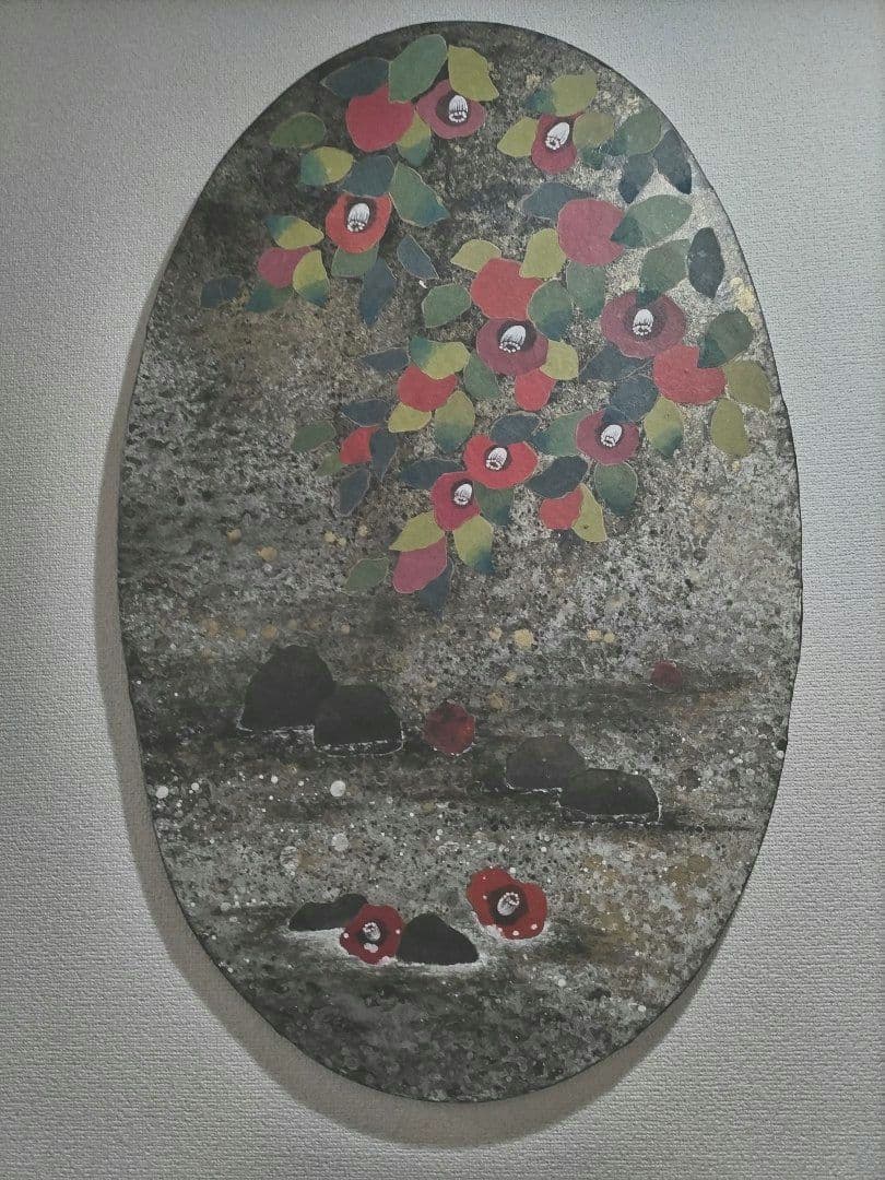 yuu 和紙張子人形作家岩井小夜子 壁掛け「寒椿」