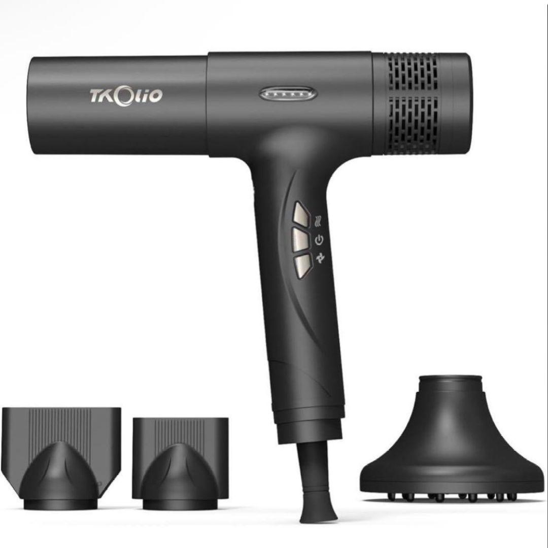 ★【新品未使用】Tkolioドライヤー　ヘアドライヤー　大風量　速乾　ブラック