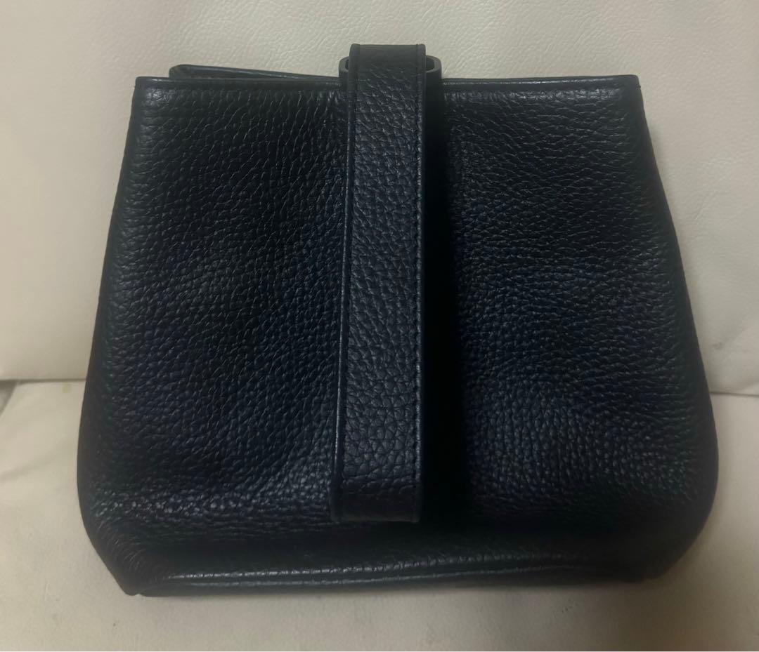 Hush Tug/ハッシュタグ【 巾着 レザーバッグ】ブラック　※未使用