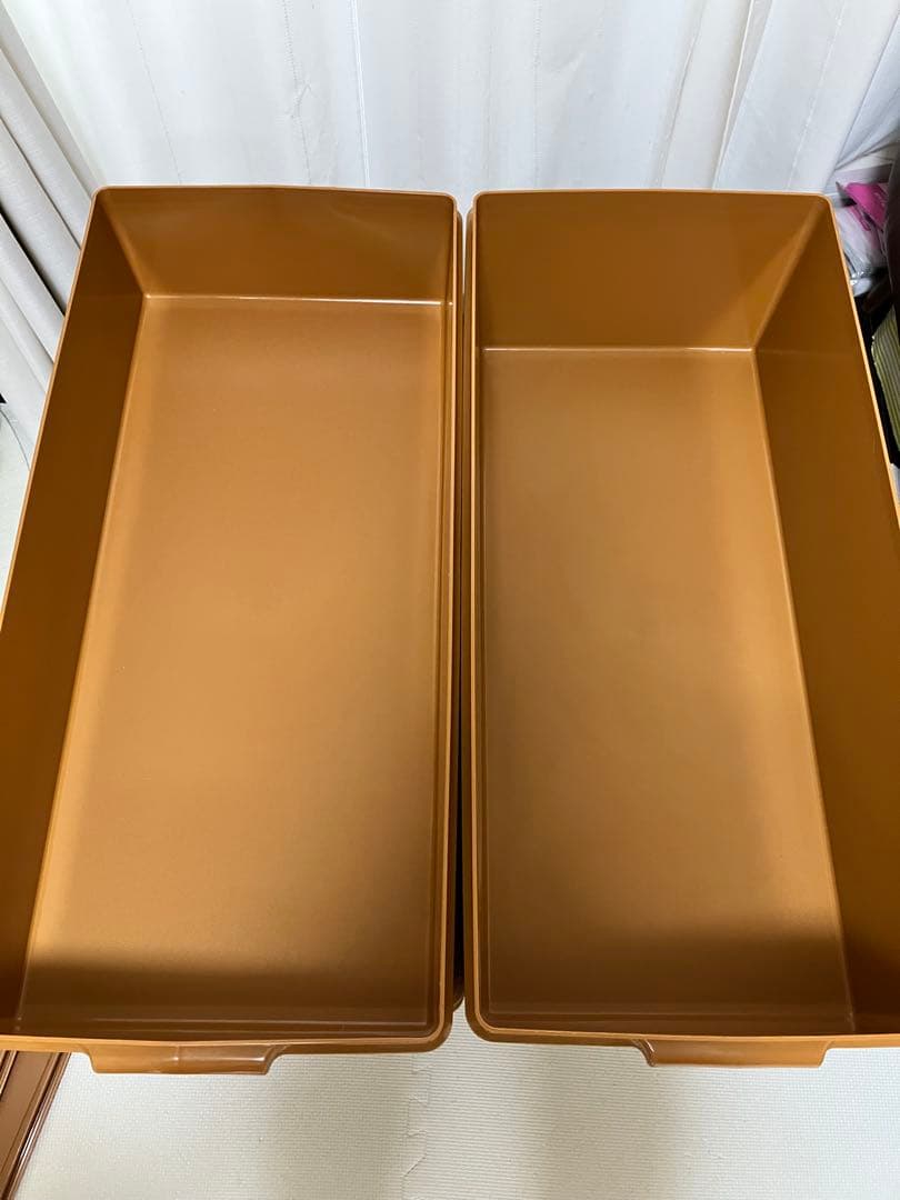 タッパーウェア スーパーケースブラウン 衣類収納ボックス 5個セット廃盤品