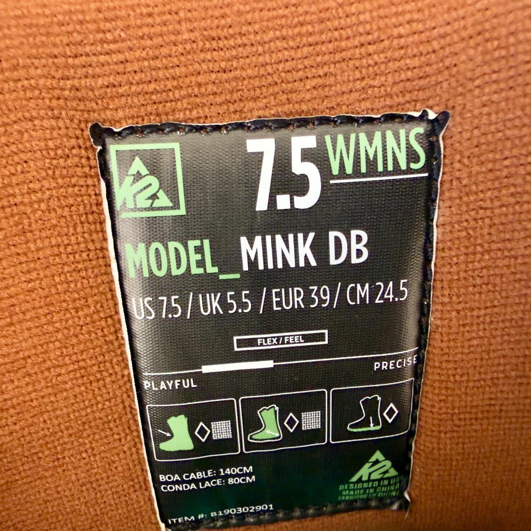 K2 MINK DB 24.5cm レディース　ダブルボア　ボア