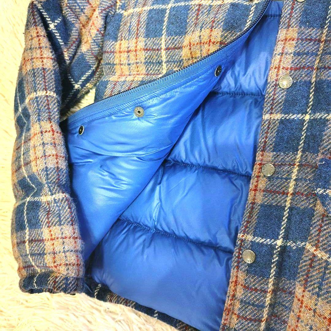 【美品】ノースフェイスパープルレーベル ハリスツイードコラボ ダウンジャケット