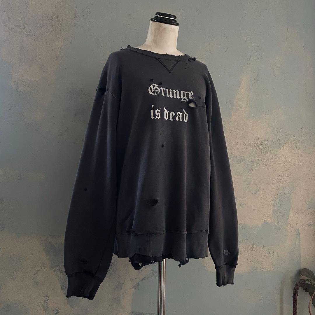 90's grunge is dead“ペイント“USA製“boro sweat