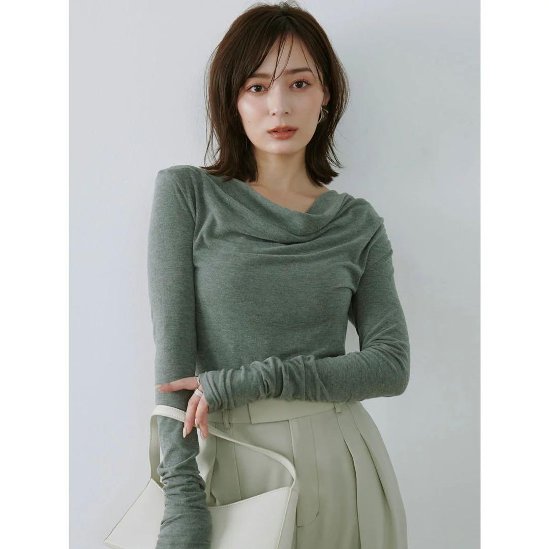 anuans（アニュアンス） ギャザードレープカットトップス （GREY）