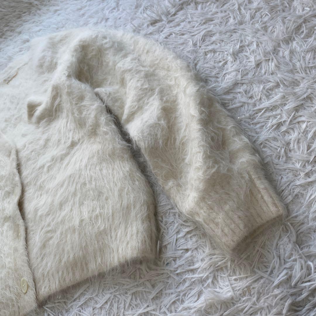 美品　anuans アニュアンス　カーディガン　アルパカ　ホワイト　アイボリー