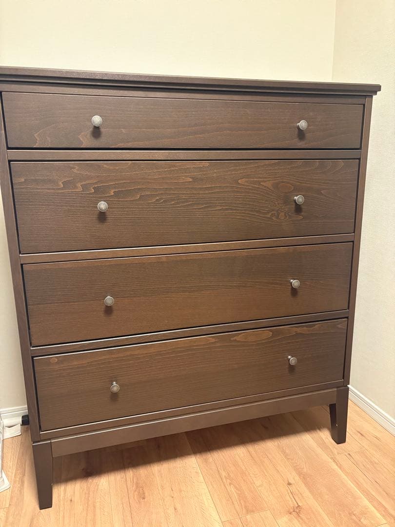 お値下げ可　IKEA イケア　ダークブラウン 4段チェスト