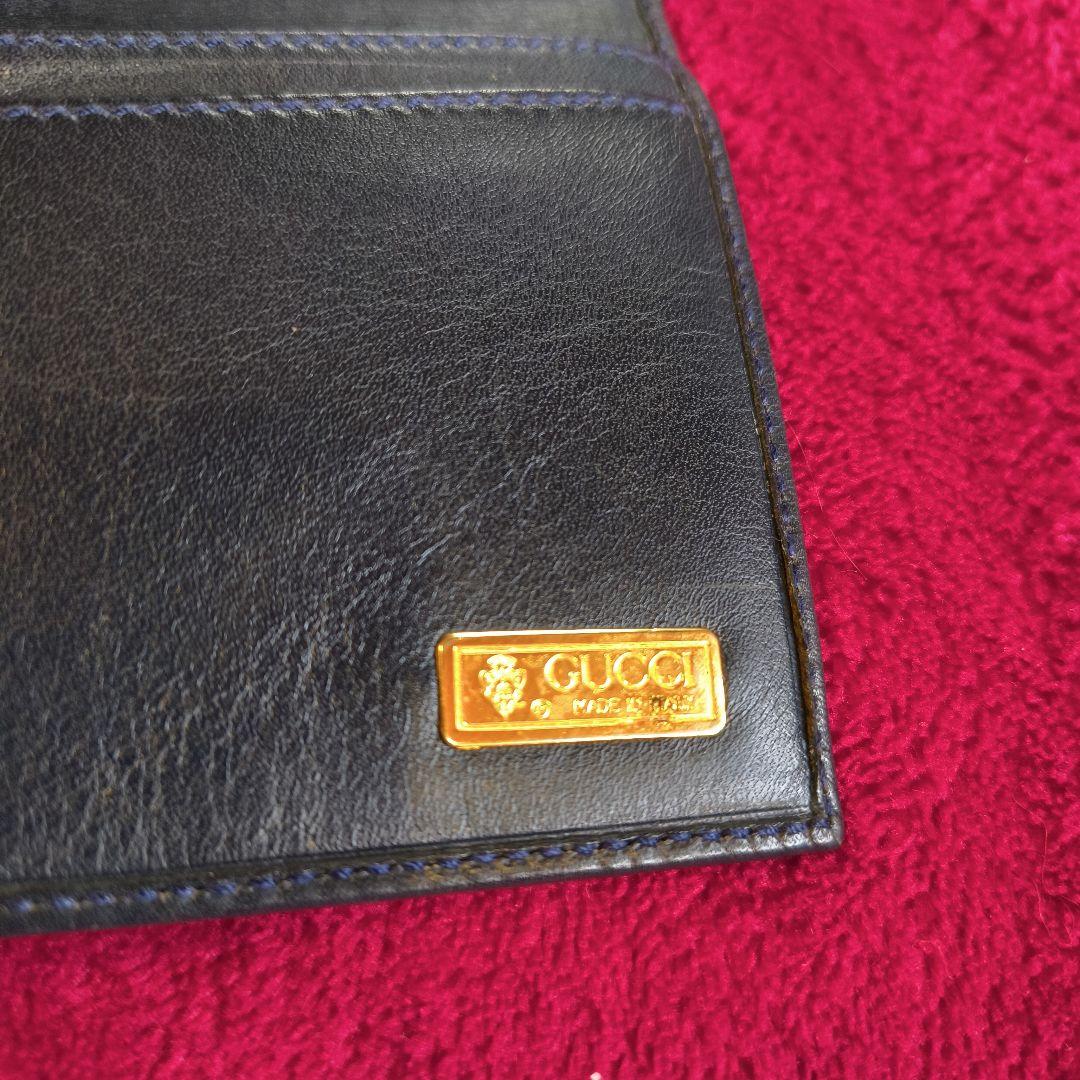 オールドGUCCI 二つ折り長財布 GクリップGG柄　イタリア製