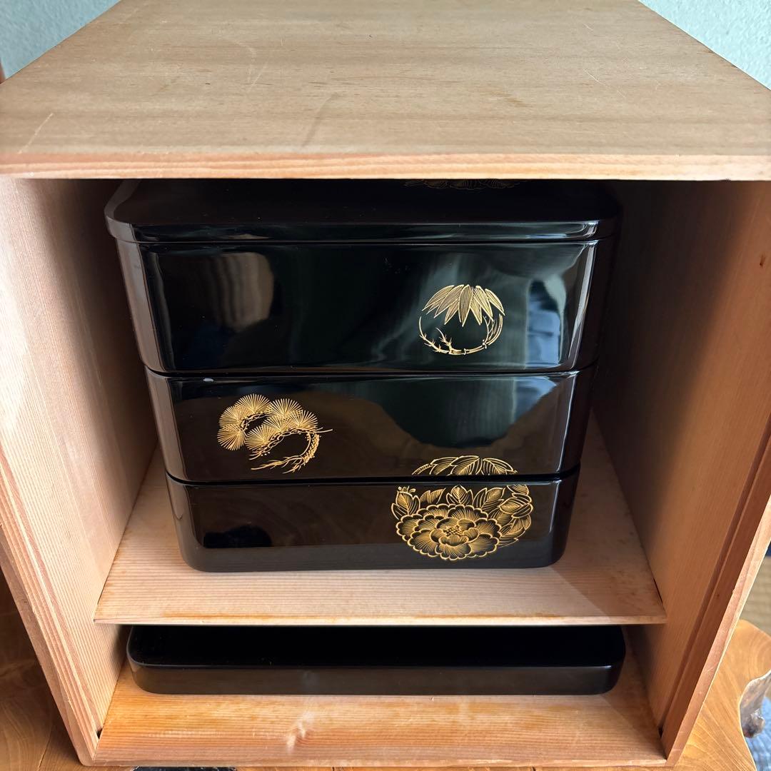 越前塗 御重箱 越前漆器 三段重