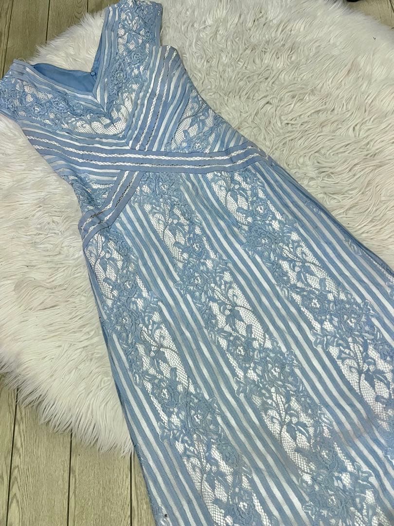 MMM【TADASHI SHOJI】ライトブルー レース ドレス