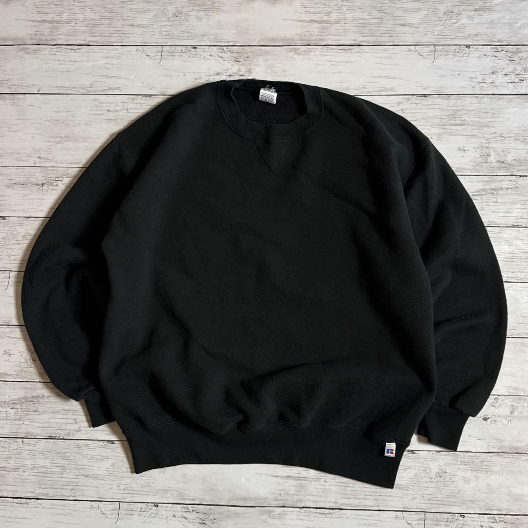 プ*ん様 90s ラッセルアスレティック USA製 無地スウェット ブラック L