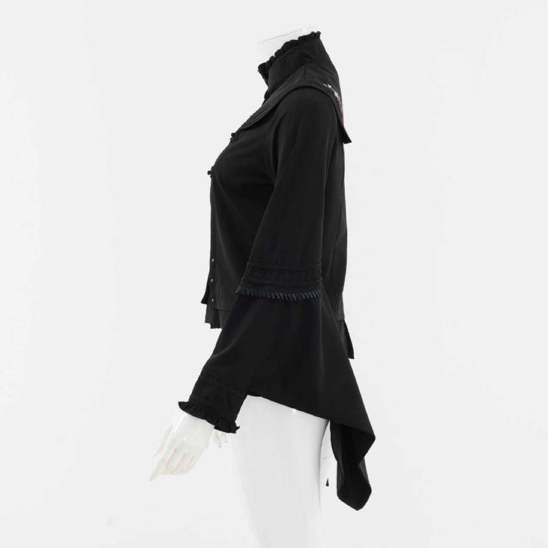 OZZ ON JAPAN 琉球浪漫着物袖ぶらうす 黒 和柄 和ロリ ブラウス