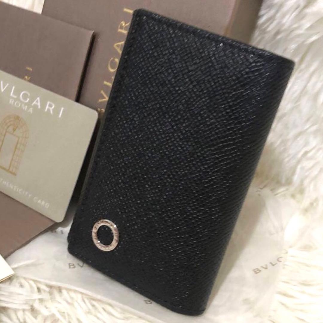 未使用✨ブルガリ レザー　6連キーケース　 キーリング付き　 ブラック