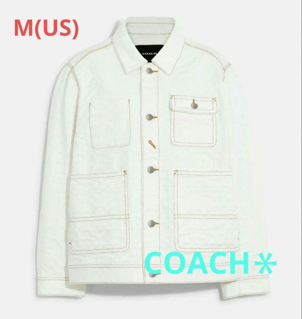 新品！COACH　シグネチャー　ホワイトデニムジャケット　M(US)L-XL相当
