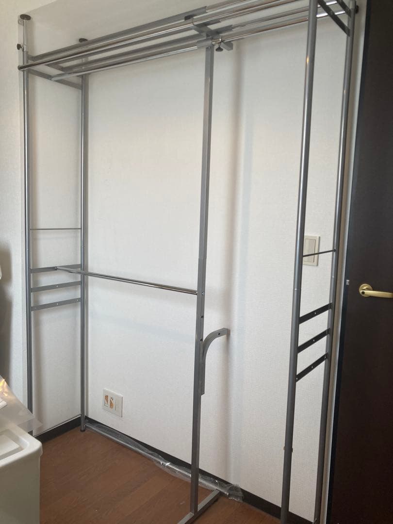 ツッパリクローゼットハンガーラックワイド(オールカーテン付き)