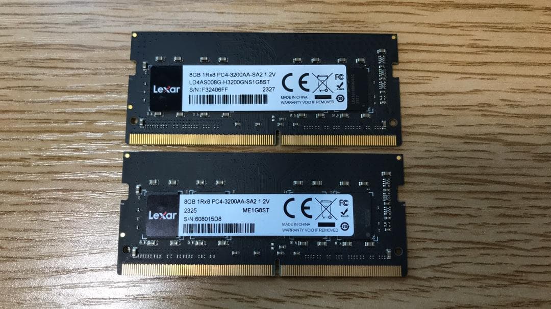 Lexar DDR4-3200AA-SA2 8GBX2枚 16GB
