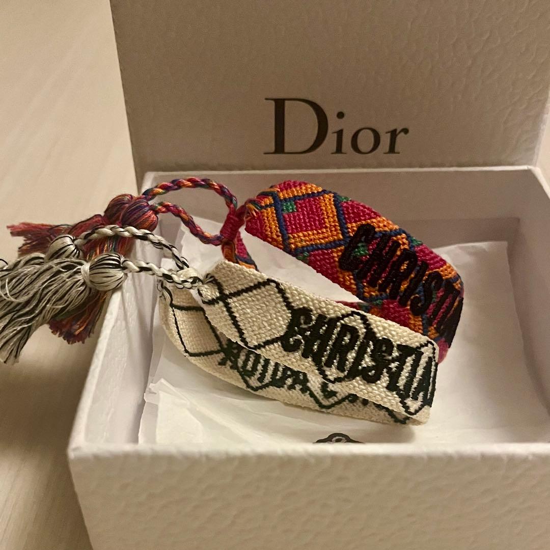 Dior ディオール　ミサンガ　ピンク系とホワイト系２個セット
