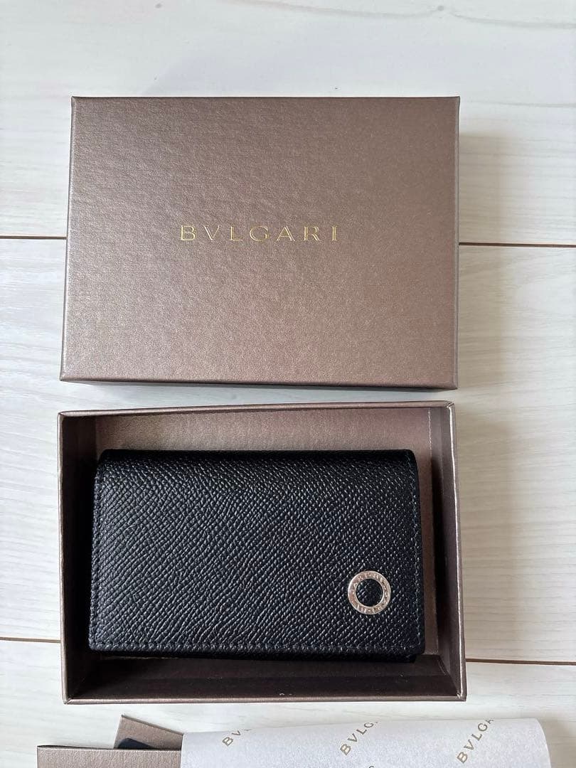 BVLGARI ブラック レザー キーケース/Reo.